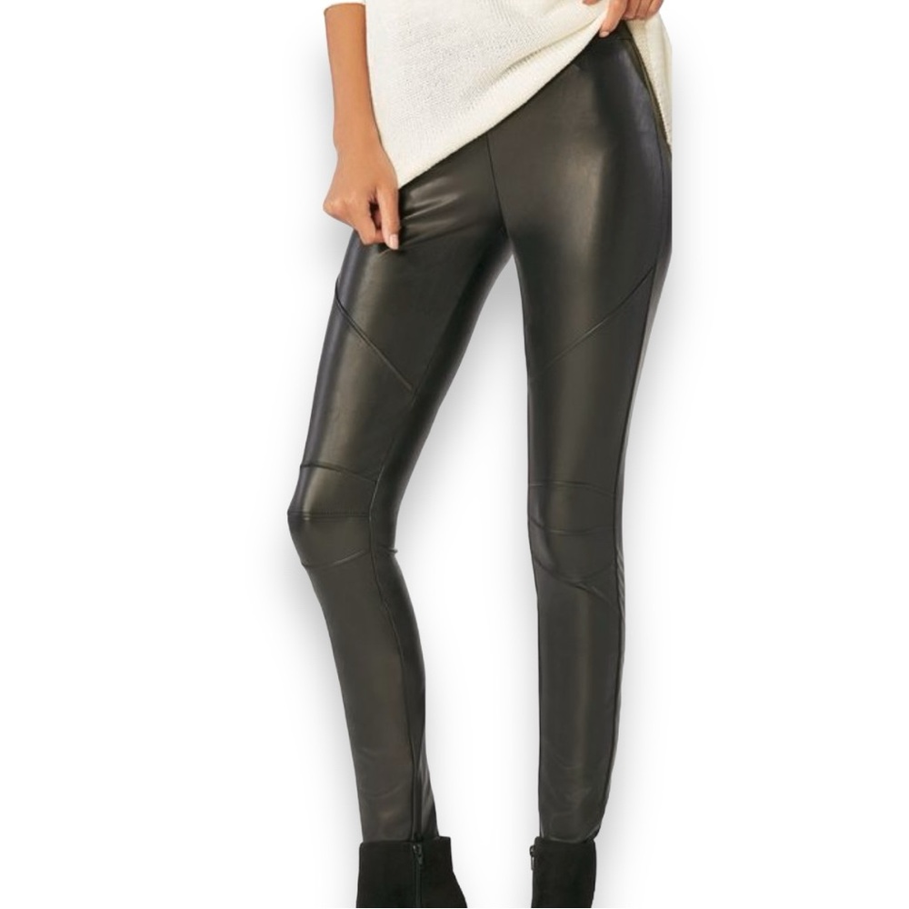 Just fab faux leather moto leggings